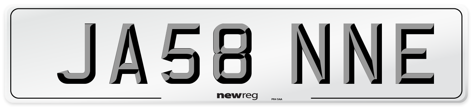 JA58 NNE Number Plate from New Reg